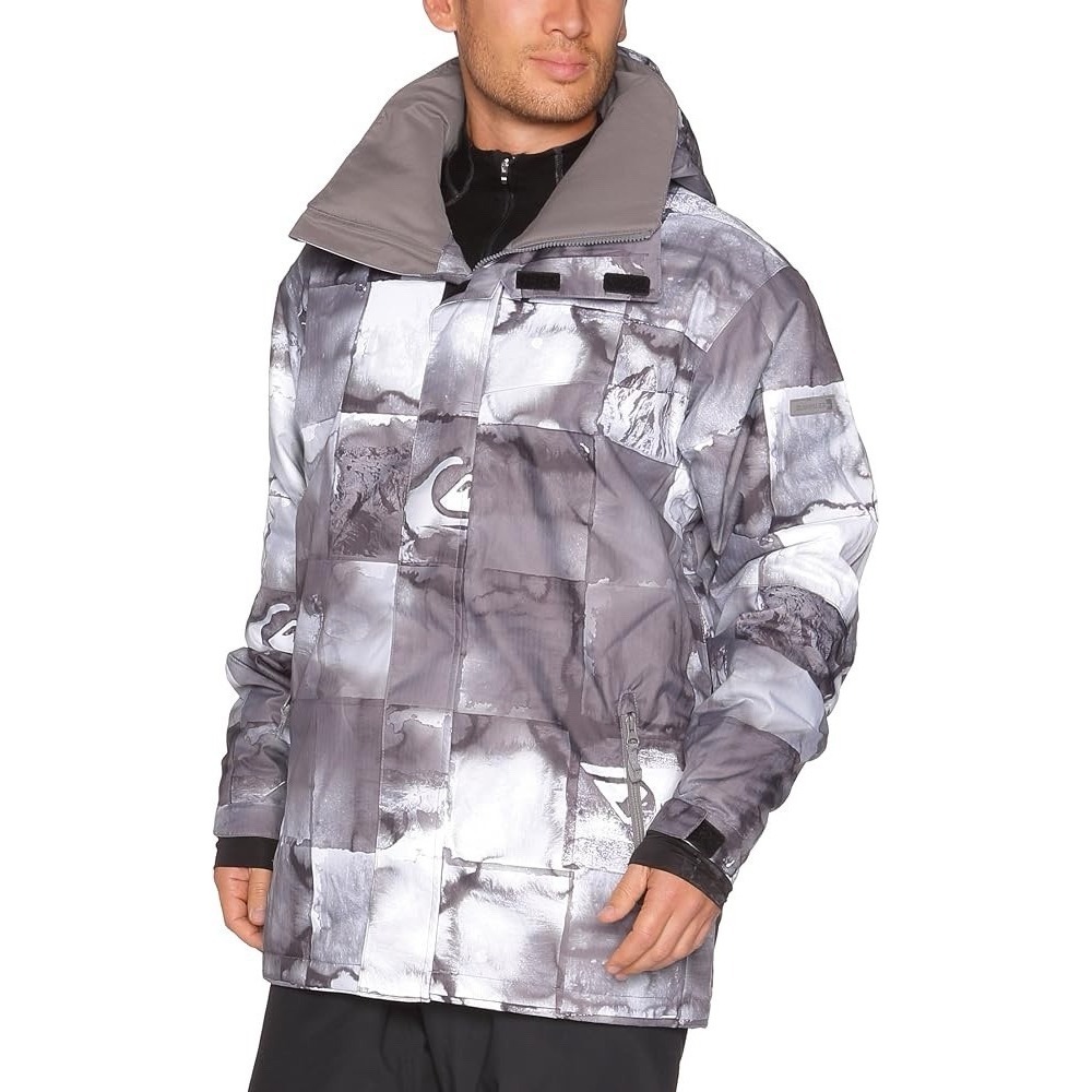 Mens QUIKSILVER Utility NEXT MISSION PRINT Snowboard Ski Jacket Sz S (Oversize)